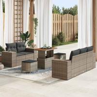 Tuinbankenset 8 pcs Grijs poly rattan