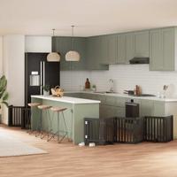 Hondenhek inklapbaar 15 panelen 750 cm populierenhout zwart