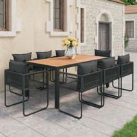 9-delige Tuinset PVC-rattan zwart en bruin