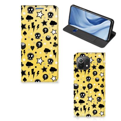 Mobiel BookCase Xiaomi 11 Lite NE 5G | Mi 11 Lite Punk Geel Mobiel BookCase Xiaomi 11 Lite NE 5G | Mi 11 Lite Punk Geel