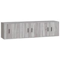 The Living Store Televisiekastenset - Klassiek - Tv-meubel - 57x34.5x40cm + 40x34.5x40cm - Kleur- Grijs Sonoma Eiken -