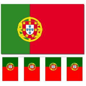 Portugal versiering/feestartikelen set - vlag 90 x 150 cm - vlaggenlijn van 300 cm - landen