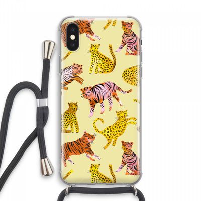 Cute Tigers and Leopards: iPhone XS Max Transparant Hoesje met koord