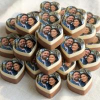 Chocolade bonbons hart met foto - 24 stuks