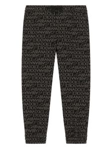 Dolce & Gabbana Kids pantalon à logo imprimé - Noir