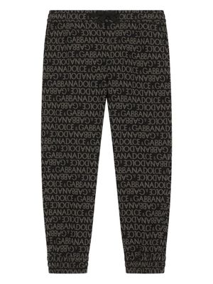 Dolce & Gabbana Kids pantalon à logo imprimé - Noir