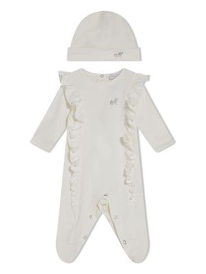 Monnalisa Katoenen babypakje met geborduurd logo - Beige Monnalisa Katoenen babypakje met geborduurd logo - Beige