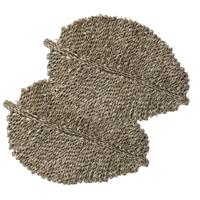 Secret de Gourmet Placemat - Set van 6x stuks - zeegras naturel - 48 x 33 cm - Tafel onderleggers