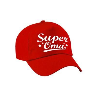 Super oma cadeau tekst petje - baseball cap - rood - voor volwassenen - cadeau voor oma - moederda Super oma cadeau tekst petje - baseball cap - rood - voor volwassenen - cadeau voor oma - moederda