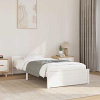 Bedframe massief hout wit 100x200 cm
