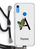 Charcoal Flora: Huawei Y6s Transparant Hoesje met koord