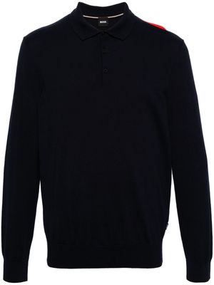 BOSS polo en maille fine - Bleu