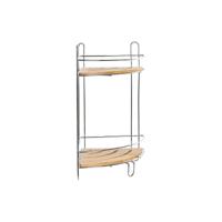 Hoekschappen DKD Home Decor Natuurlijk Bamboe Roestvrij verchroomd metaal 2 Planken 19,5 x 19,5 x 36,5 cm