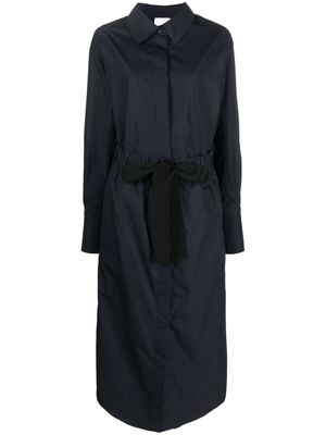 Patou robe-chemise ceinturée à manches longues - Bleu