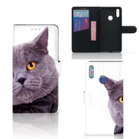 Huawei Y7 (2019) Telefoonhoesje met Pasjes Kat - thumbnail