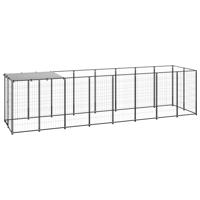 Hondenkennel 4,84 m² staal zwart