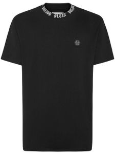 Philipp Plein t-shirt à col à logo - Noir