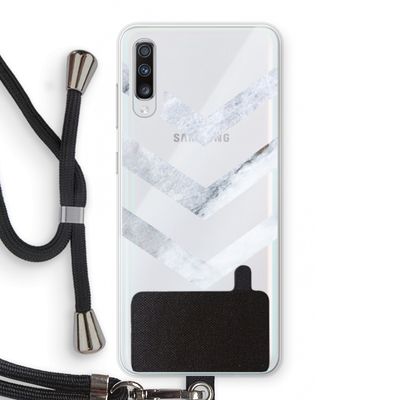 Marmeren pijlen: Samsung Galaxy A70 Transparant Hoesje met koord