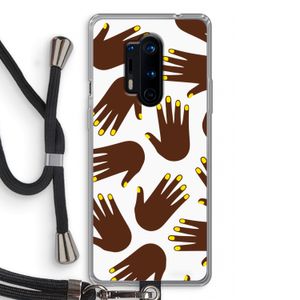 Hands dark: OnePlus 8 Pro Transparant Hoesje met koord