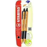 Balpen stabilo pointball 6030/46 m 2st zwart