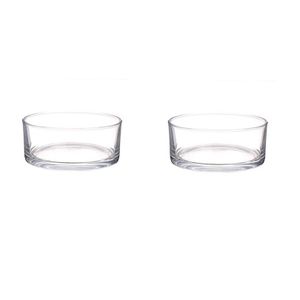 2x Lage schalen / vazen transparant glas cilindervormig 8 x 19 cm