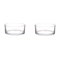 2x Lage schalen / vazen transparant glas cilindervormig 8 x 19 cm