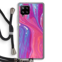 Paarse stroom: Samsung Galaxy A42 5G Transparant Hoesje met koord