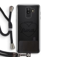 Friends heart black: Samsung Galaxy J8 (2018) Transparant Hoesje met koord