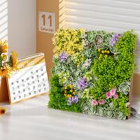 50 x 50 cm Pak van 2 Vierkante 3D Kunstloof Wanddecoraties 10 Soorten Gemengde Kunstplanten Wanddecoratie voor Binnen Buiten