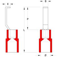 Weidmüller 1233340000 Haakkabelschoen 0.5 mm² 1.5 mm² Deels geïsoleerd Rood 100 stuk(s) - thumbnail