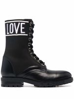 Love Moschino bottes à logo imprimé - Noir