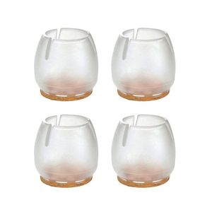 Stoeldop transparant rond Ø 1,8 cm en hoogte 2,5 cm van kunststof - 4 stuks