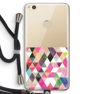 Gekleurde driehoekjes: Huawei Ascend P8 Lite (2017) Transparant Hoesje met koord