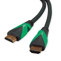 Roline green 11.44.6012 HDMI-kabel HDMI Aansluitkabel HDMI-A-stekker, HDMI-A-stekker 3.00 m Zwart Halogeenvrij, TPE-mantel - thumbnail