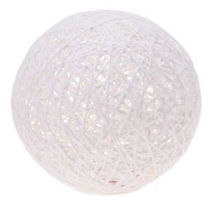 Verlichte decoratie bol wit glitter 20 cm met 20 warm witte lampjes