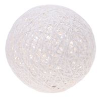 Verlichte decoratie bol wit glitter 20 cm met 20 warm witte lampjes