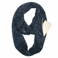 Multifunctionele mode zip Pocket design sjaal (sterrenhemel zwart)