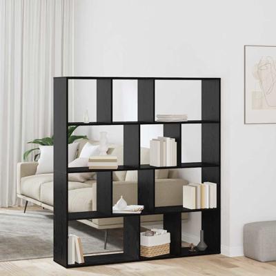 Boekenkast Zwart eiken 132 x 29 x 141.5 cm Bewerkt hout