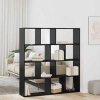Boekenkast Zwart eiken 132 x 29 x 141.5 cm Bewerkt hout