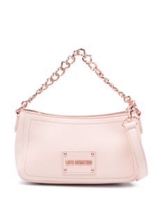 Love Moschino sac porté épaule à plaque logo - Rose