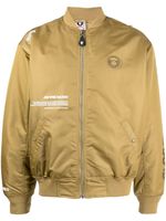 AAPE BY *A BATHING APE® veste bomber zippée à patch logo - Marron - thumbnail