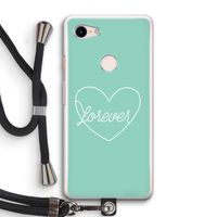 Forever heart pastel: Pixel 3 Transparant Hoesje met koord