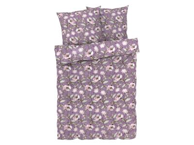 LIVARNO home Satijnen dekbedovertrek 240 x 220 cm (Bloemen/paars)
