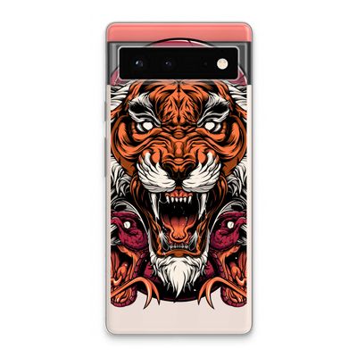Tiger and Rattlesnakes: Google Pixel 6 Transparant Hoesje