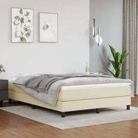 Boxspring bed kunstleer crèmekleurig 140x190 cm