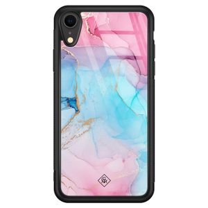 iPhone XR glazen hardcase - Marble colorbomb