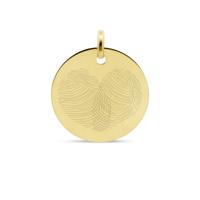 Gepersonaliseerde vingerafdruk duo hart losse hanger - 14K GOUD - Goud