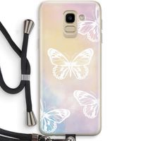 White butterfly: Samsung Galaxy J6 (2018) Transparant Hoesje met koord
