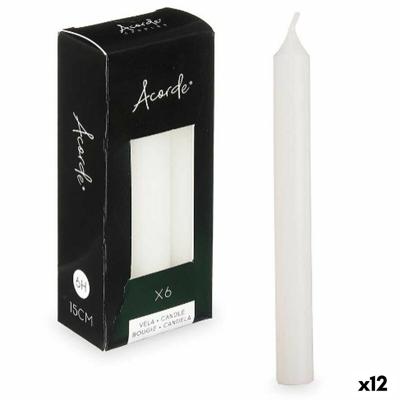 Kaarsenset Wit 2 x 2 x 15 cm (12 Stuks)