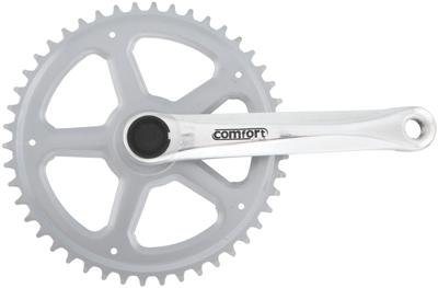 Amar Crankset 4-edge 46t 1-speed 1/2x3/32 alu sil.